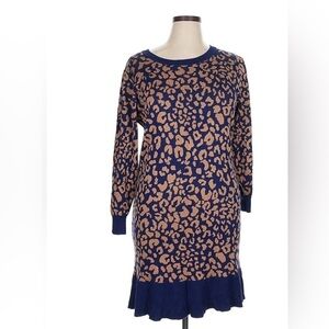 Blue Orchid Leopard Print Long Sleeves
Sweater Dress